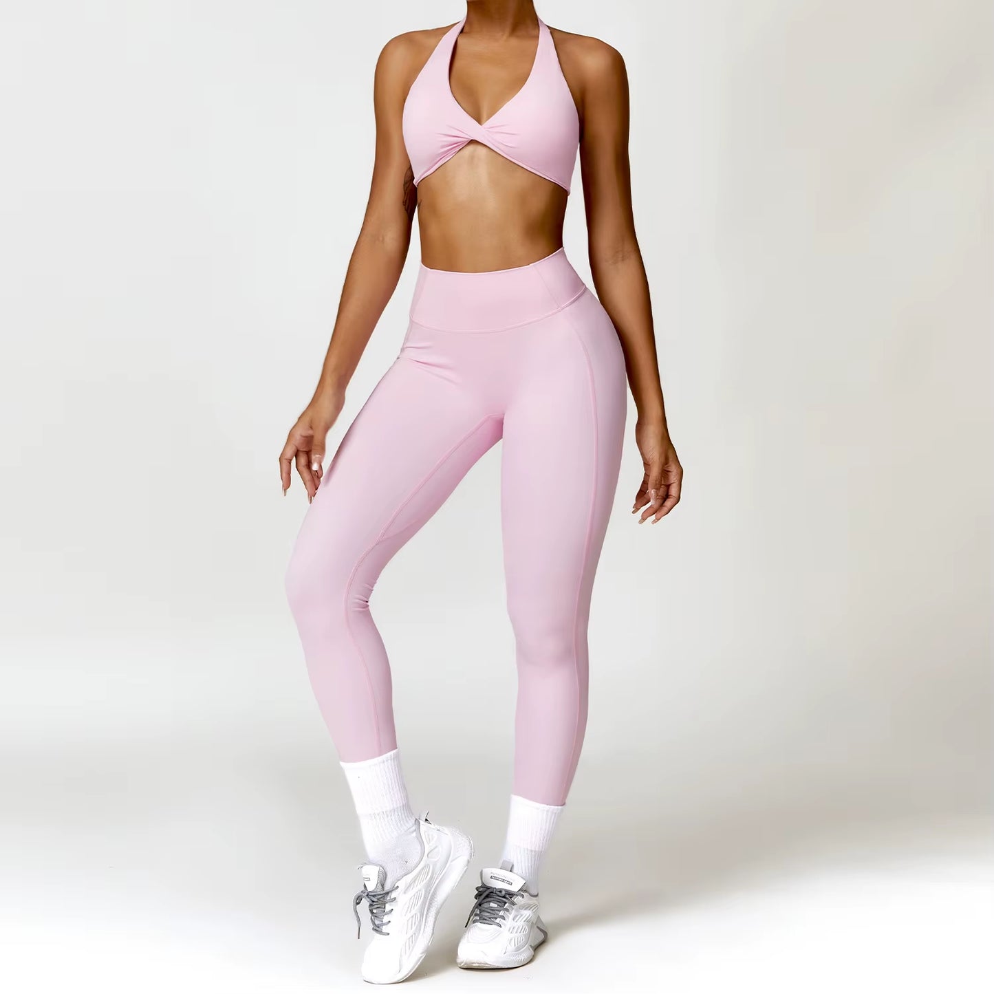 2Pcs Women Tracksuit Seamless Yoga Set Sport Suit Gym Wear Workout Clothes Gym Clothes High Waist Leggings Fitness Sports Wear