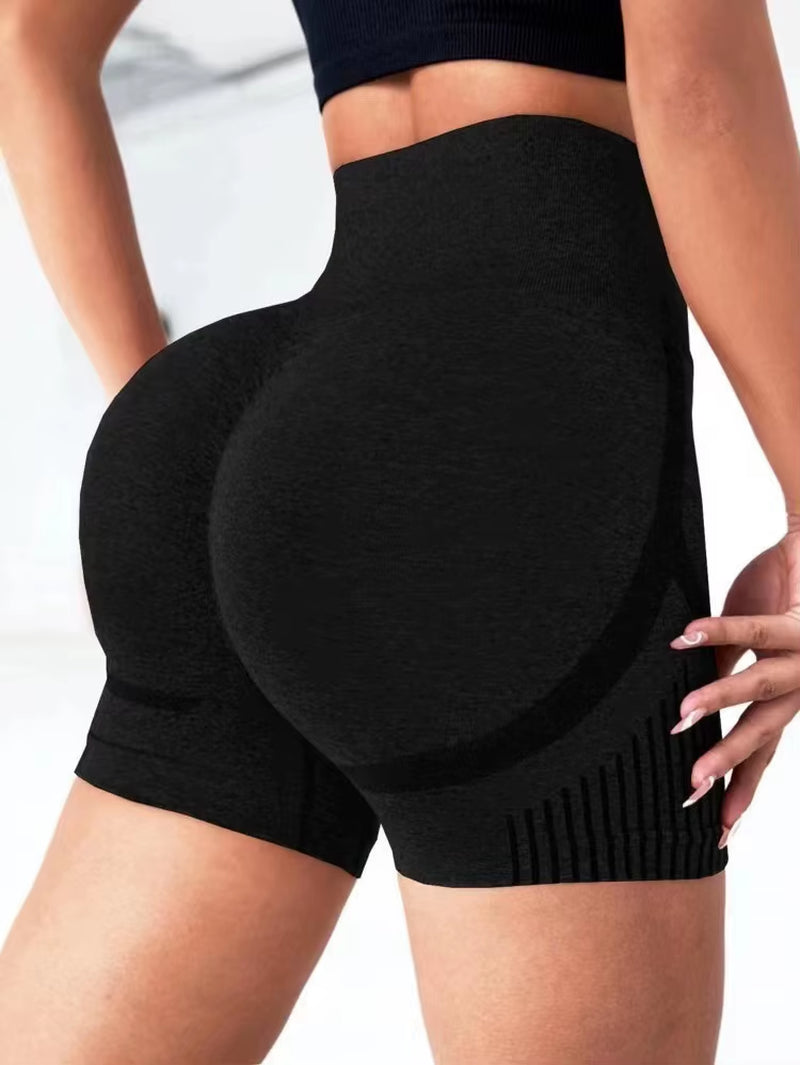 Women Seamless Sports Yoga Shorts High-Waist Workout Impact Gym Clothes Jogging Push-Up Scrunch Butt Yoga Shorts Fitness Shorts