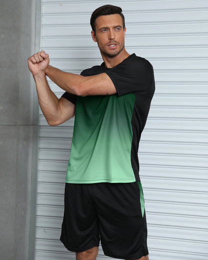 3Pack Men'S Workout Set Gym Clothes Active Shorts Shirt Set for Running Basketball Football and Daily Life,Size S-3XL