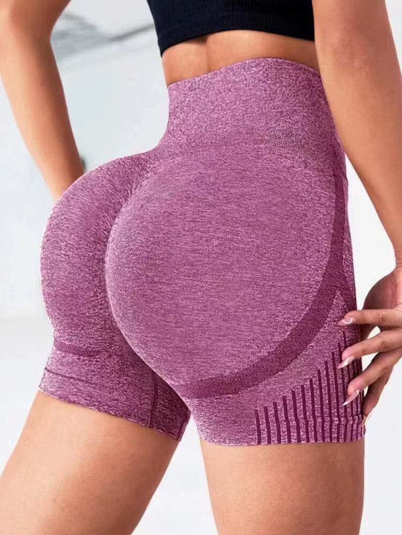 Women Seamless Sports Yoga Shorts High-Waist Workout Impact Gym Clothes Jogging Push-Up Scrunch Butt Yoga Shorts Fitness Shorts