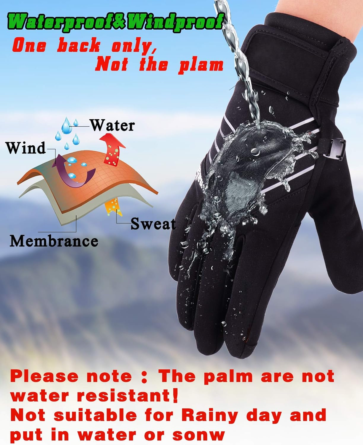 Winter Gloves Cycling Gloves Bike Gloves Biking Gloves Driving Gloves Riding Gloves Running Gloves Touchscreen Gloves Bicycle Gloves Hiking Gloves Water Resistant for Men Women