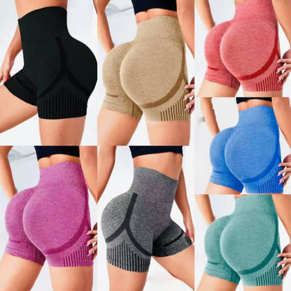 Women Seamless Sports Yoga Shorts High-Waist Workout Impact Gym Clothes Jogging Push-Up Scrunch Butt Yoga Shorts Fitness Shorts
