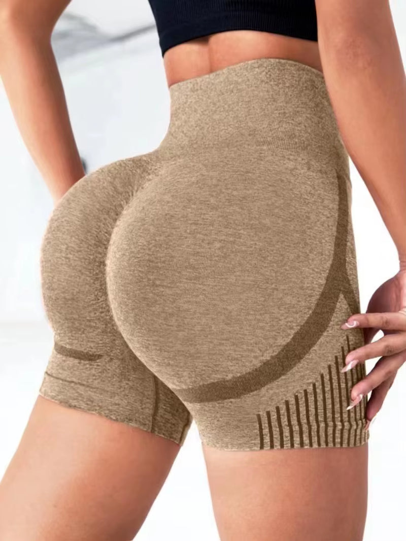 Women Seamless Sports Yoga Shorts High-Waist Workout Impact Gym Clothes Jogging Push-Up Scrunch Butt Yoga Shorts Fitness Shorts