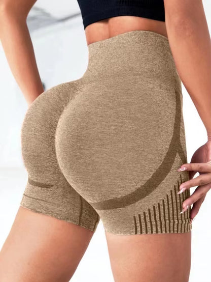 Women Seamless Sports Yoga Shorts High-Waist Workout Impact Gym Clothes Jogging Push-Up Scrunch Butt Yoga Shorts Fitness Shorts