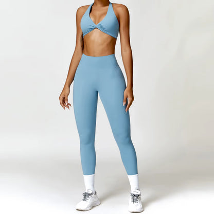 2Pcs Women Tracksuit Seamless Yoga Set Sport Suit Gym Wear Workout Clothes Gym Clothes High Waist Leggings Fitness Sports Wear
